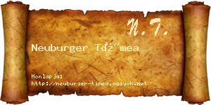 Neuburger Tímea névjegykártya